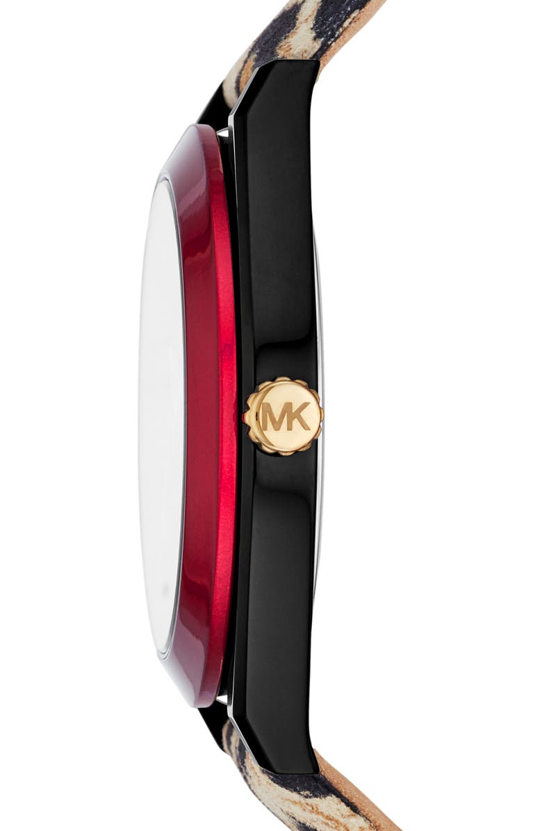 Michael Kors Channing Leather Strap Watch, 40mm, Alternate, color, 