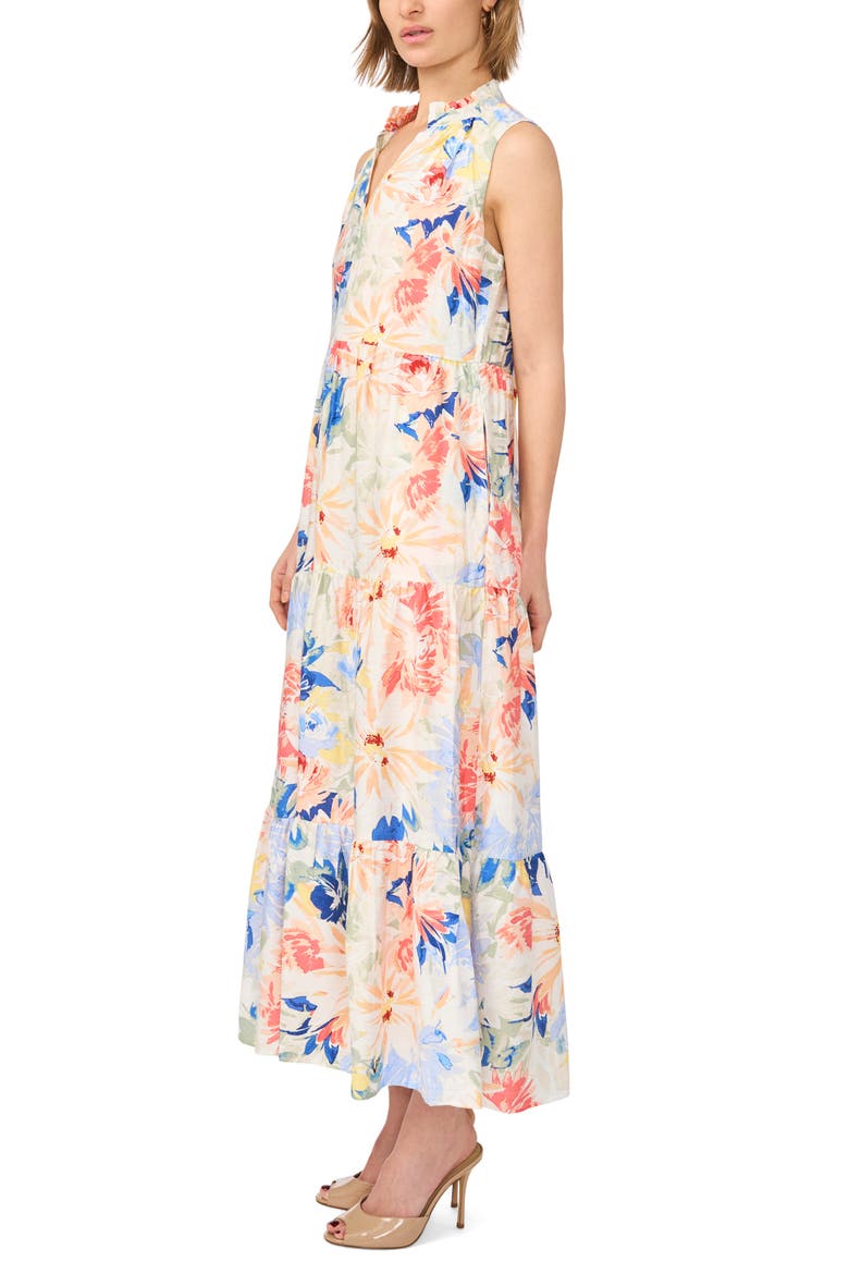 Sleeveless Tiered Maxi Dress, Alternate, color, BRIGHT WHITE