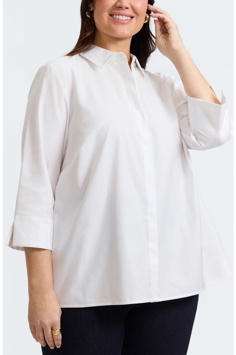 Beatrice Side Button Shirt, Alternate, color, WHITE