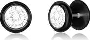 Metallo Men's Bezel Set Cubic Zirconia Stud Earrings
