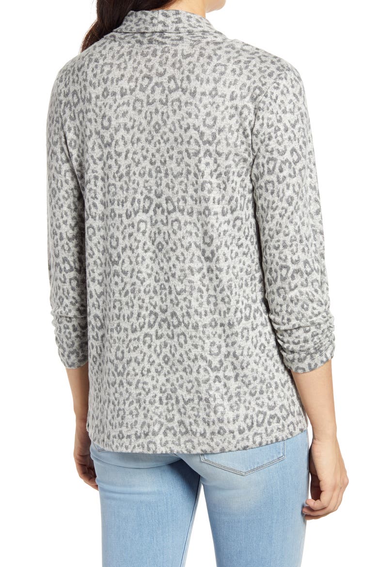 Hacci Open Cardigan, Alternate, color, H. GREY LEOPARD