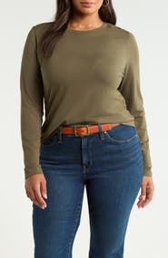 Nordstrom Pima Cotton & Tencel Modal Long Sleeve T-Shirt