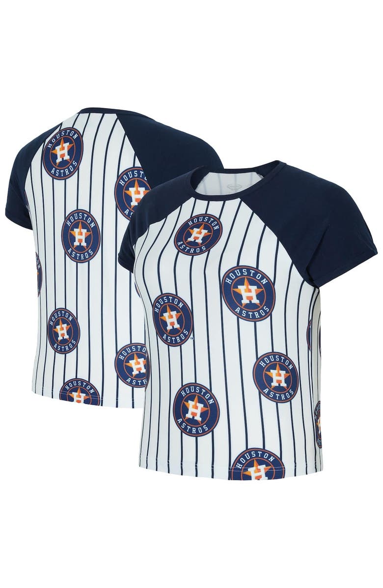 CONCEPTS SPORT Women's Concepts Sport  White Houston Astros Outbound Pinstripe Raglan T-Shirt, Main, color, White