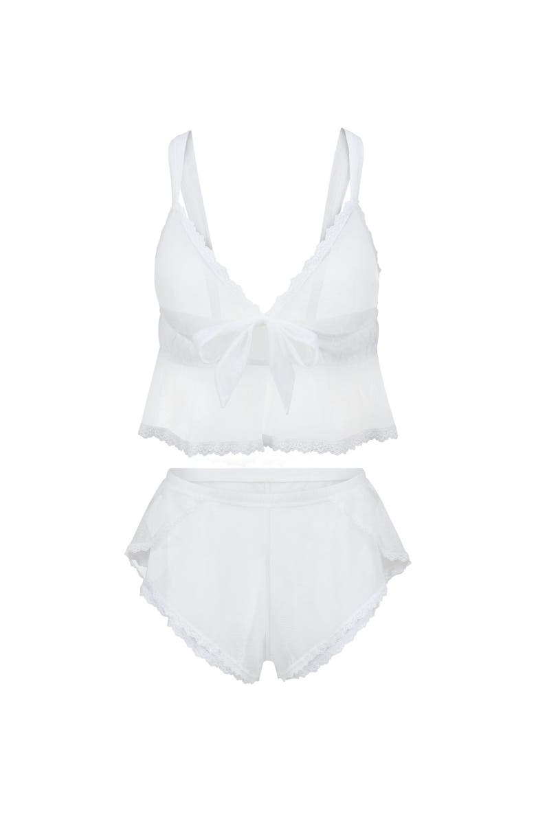 Adore Me Betty Cami & Shorts Set Lingerie, Alternate, color, White