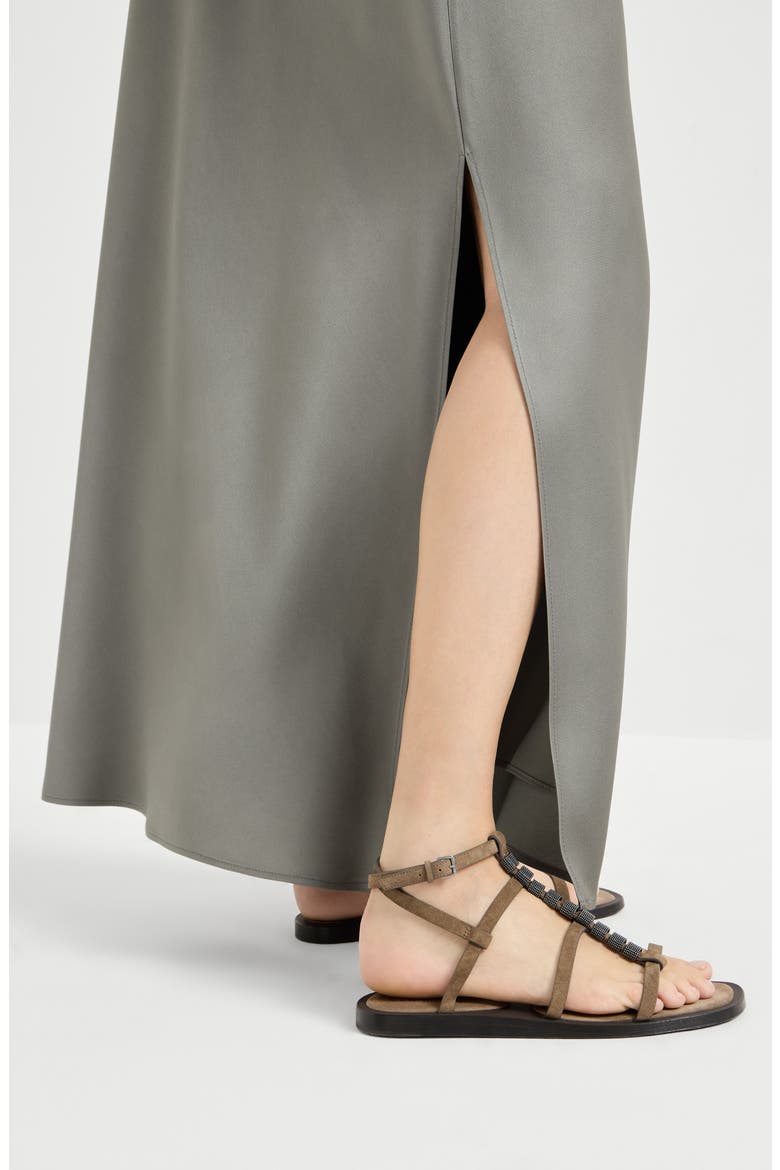 Fluid Bias-Cut skirt, Alternate, color, Olive