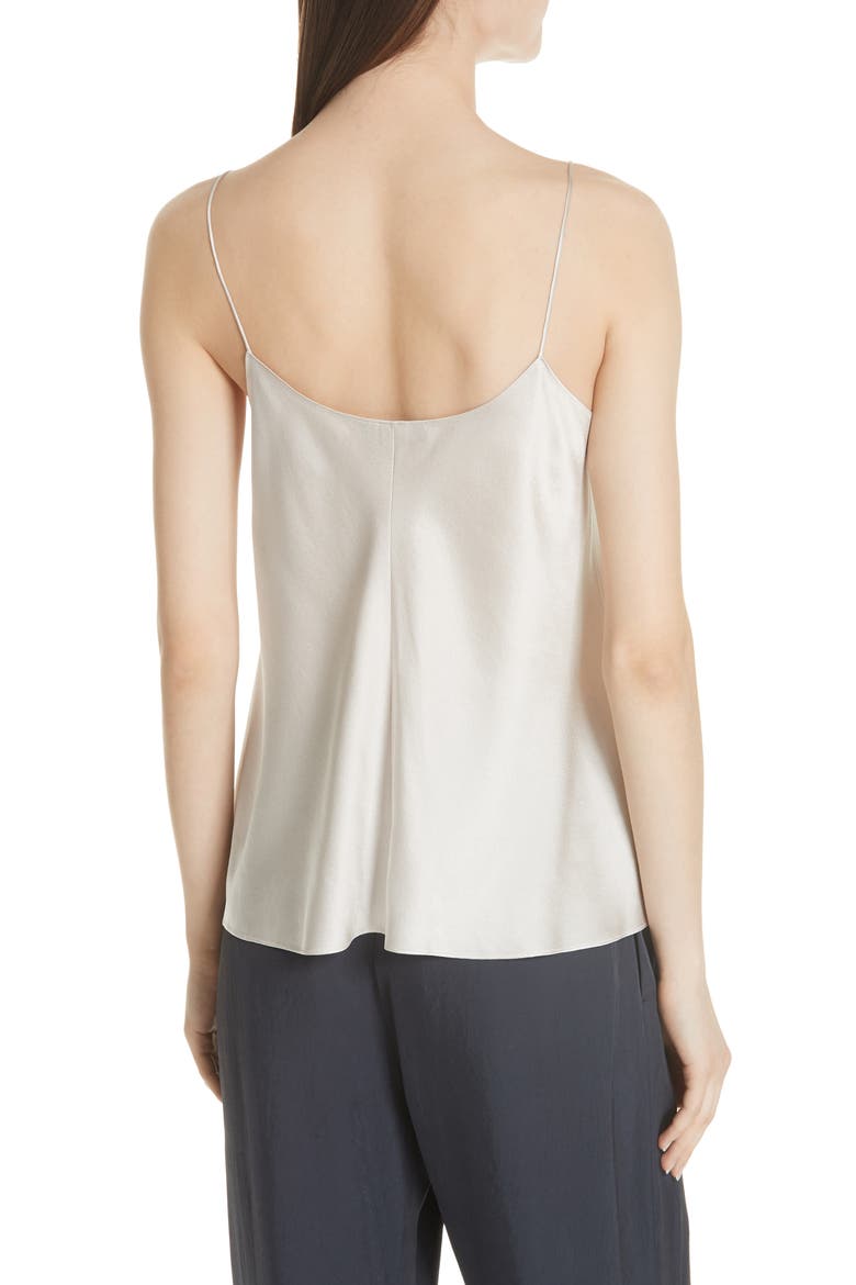 Silk Split Hem Camisole, Alternate, color, SANDSTONE