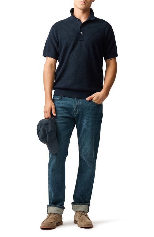 Rodd & Gunn Forbes Textured Polo Shirt In Eclipse