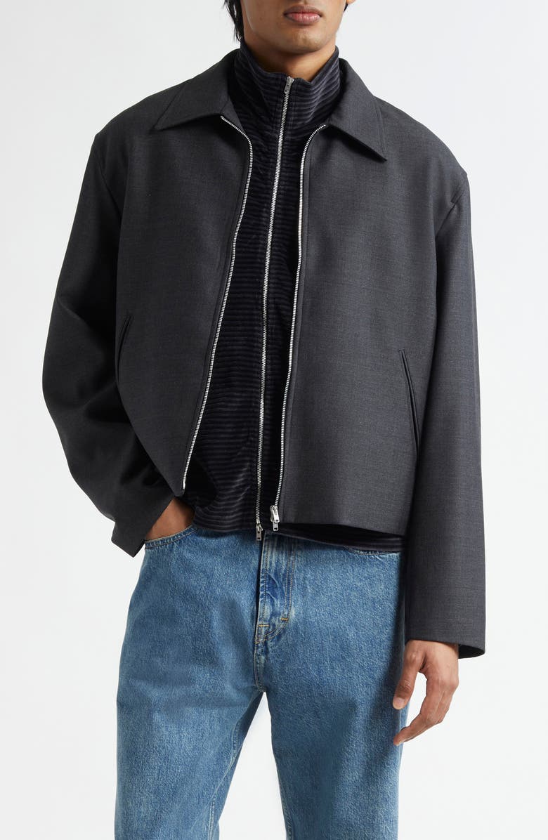 OUR LEGACY Boxy Mini Wool Jacket, Main, color, Premium Charcoal Office Wool