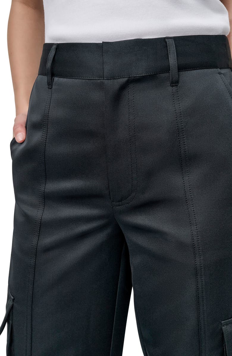 DKNY Jeans High Waist Wide Leg Cargo Pants, Alternate, color, Black