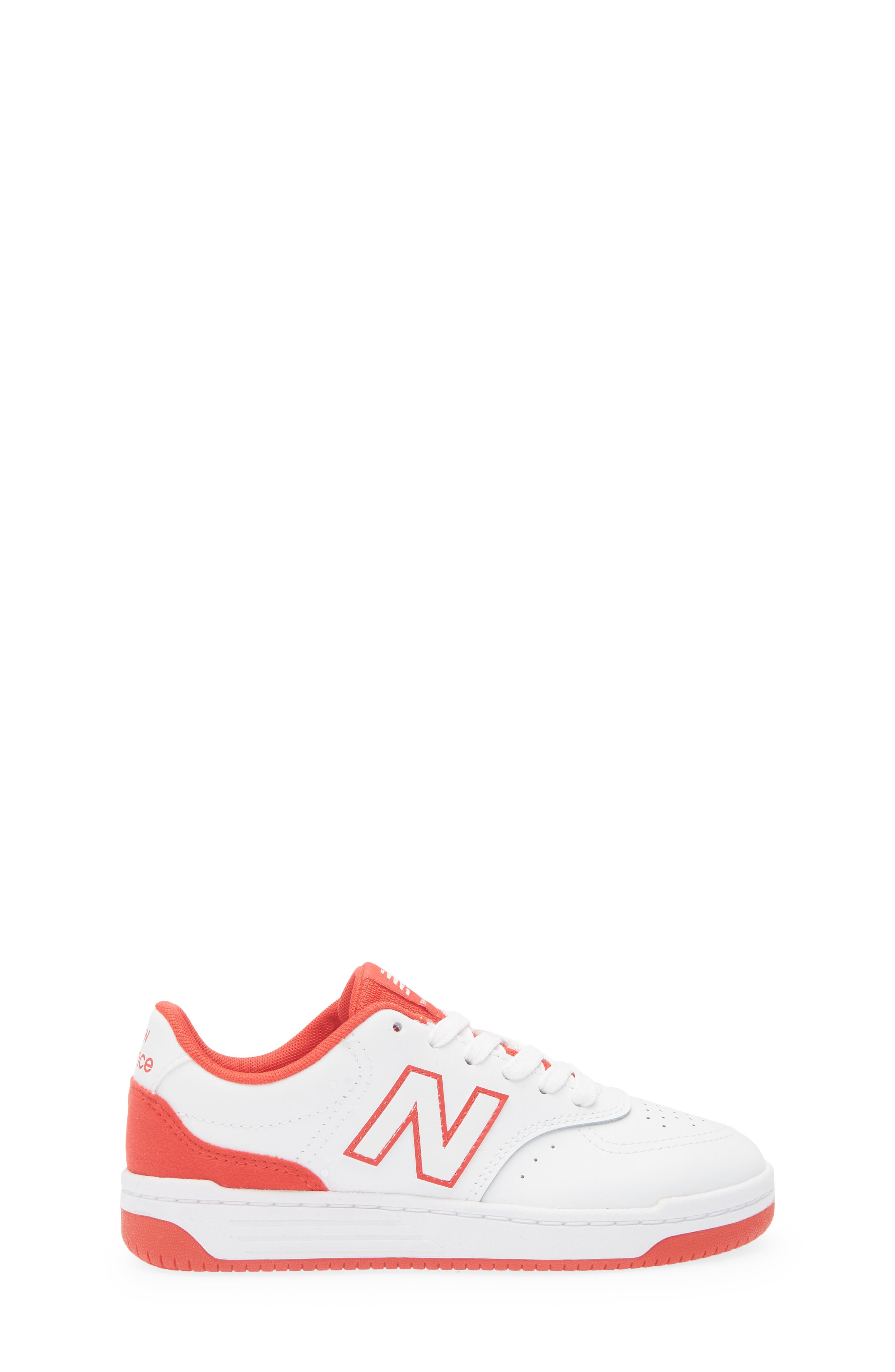 New Balance Kids' BB80 Sneaker, Alternate, color, White/ True Red