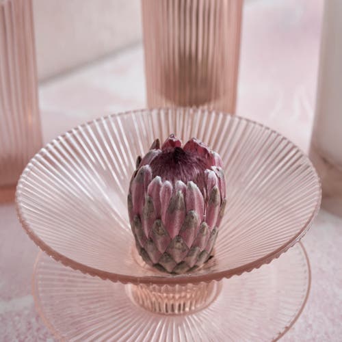 The Collective Home Pressed Pink Glass Low Bowl