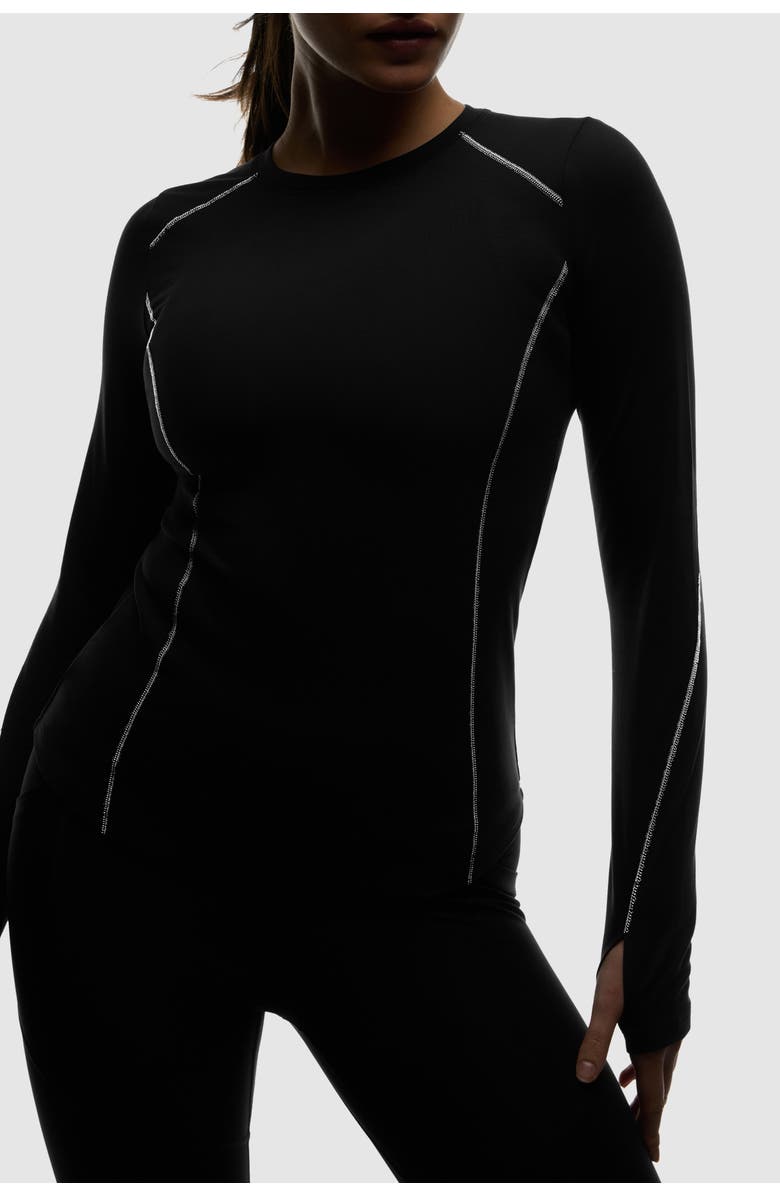 Peloton Active Brushed Jersey Long Sleeve, Alternate, color, Black