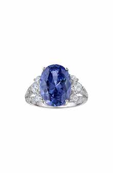 FZN Sterling Silver Blue & White Cubic Zirconia Ring