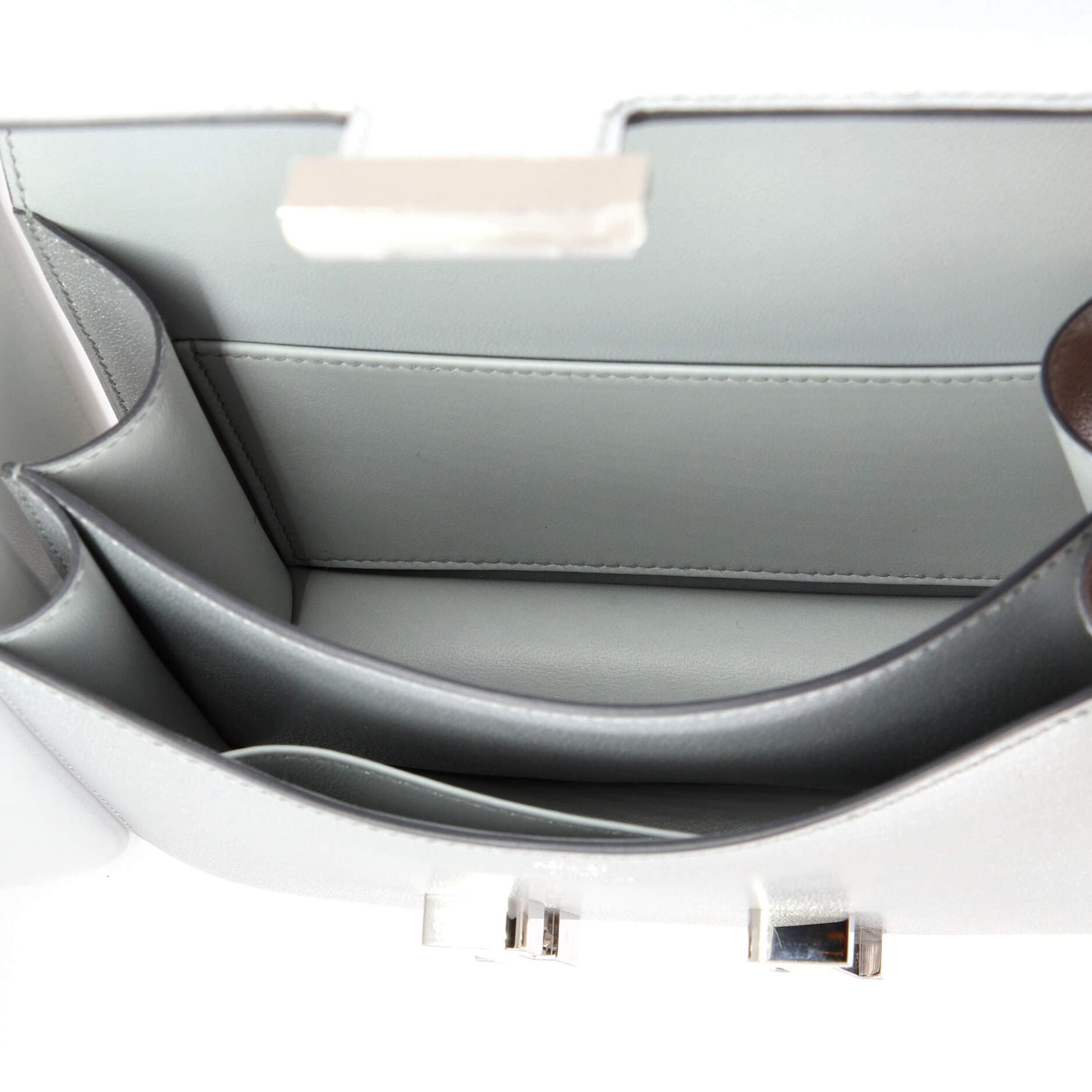 Pre-Owned Hermes Constance NM Bag Metallic Chevre Chamkilight 18, Alternate, color, Gris Argente