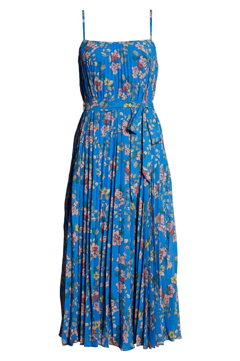 ML Monique Lhuilier Floral Chiffon Midi Dress, Alternate, color, CAPRI MULTI