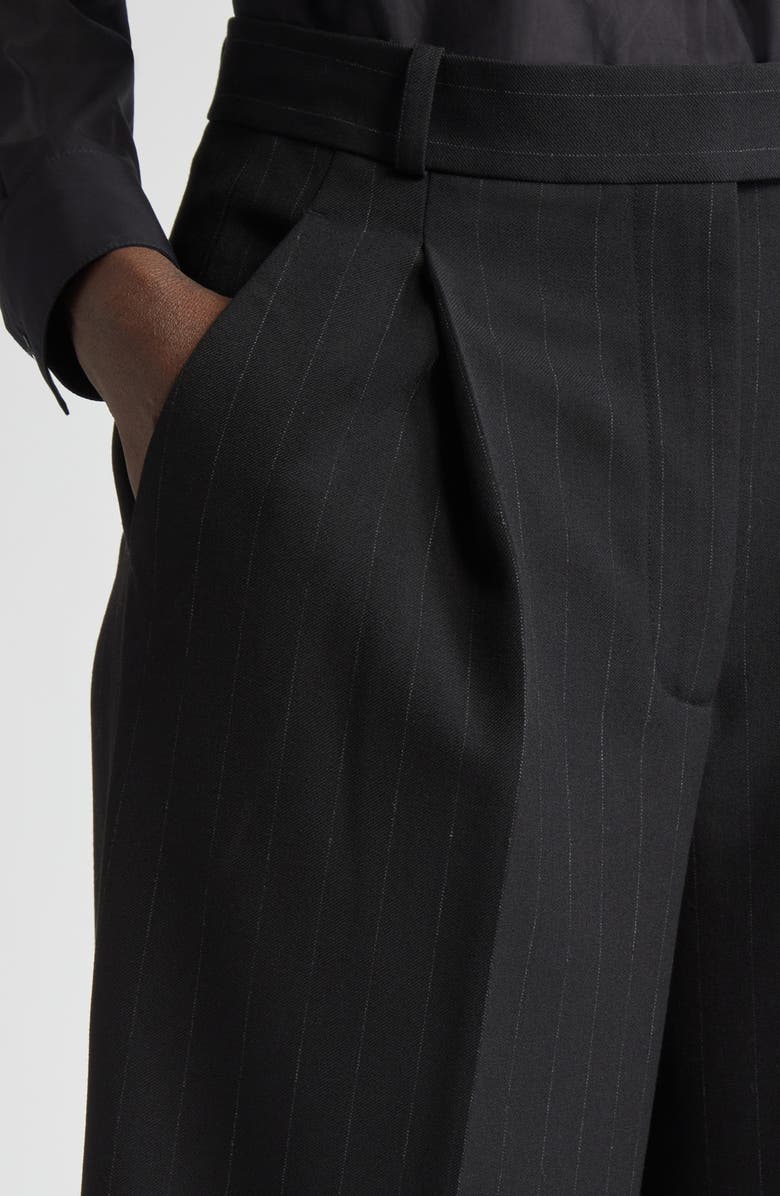 ST. JOHN Pinstripe Luxe Suiting Wide Leg Pants, Alternate, color, 