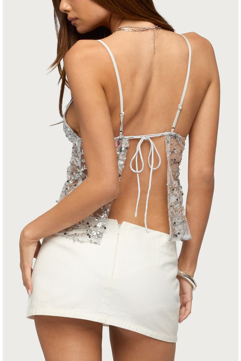 Izzy Sequin Sleeveless Top, Alternate, color, SILVER