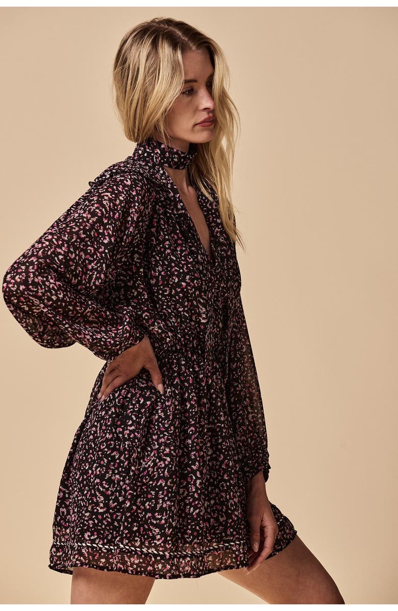 The Shirt by Rochelle Behrens The Taylor Dress, Alternate, color, Black/Pink Floral