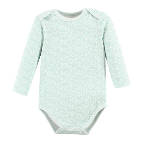 Hudson Baby Essential All-cotton Long-sleeve Bodysuit Triple Pack In Blue
