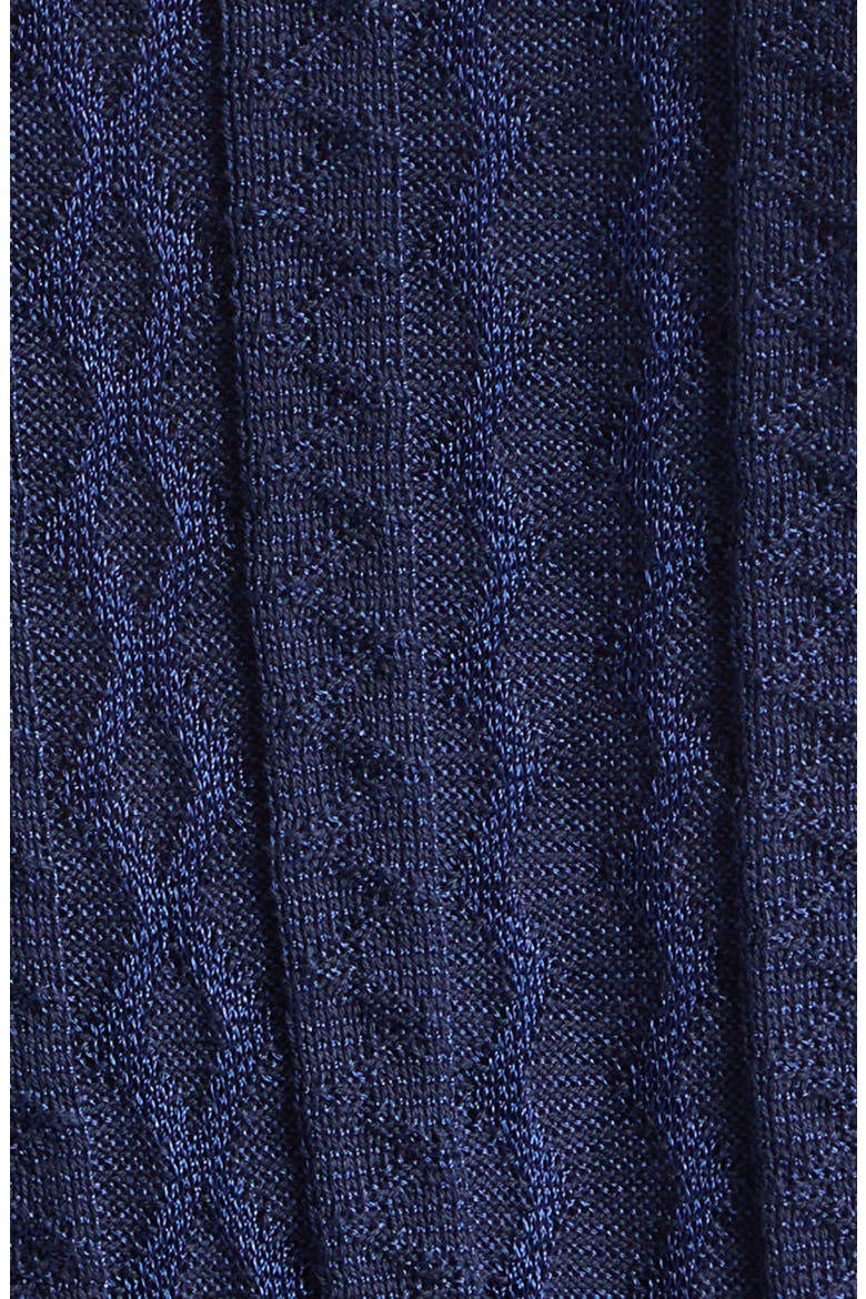 Tonal Zigzag Short Sleeve Pleated Sweater Dress, Alternate, color, S72OS BLUE