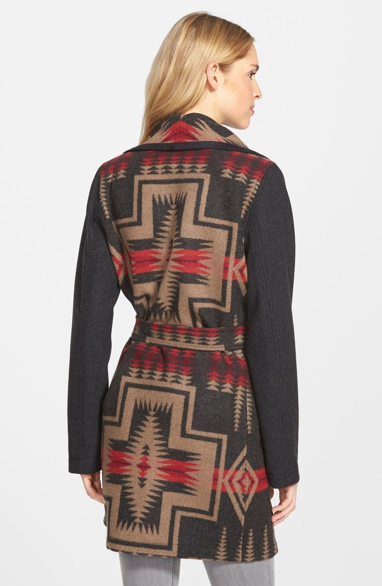 Pendleton Jacquard Wool Blanket Wrap Coat, Alternate, color, 