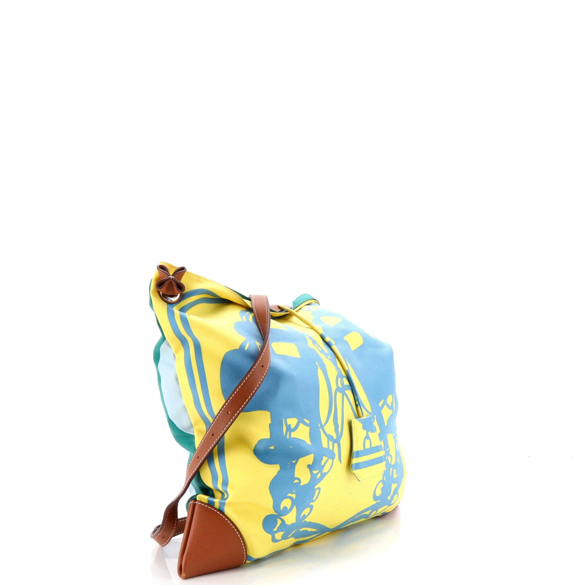 Pre-Owned Hermes Silky City Bag Printed Silk and Leather PM, Alternate, color, Multicolor