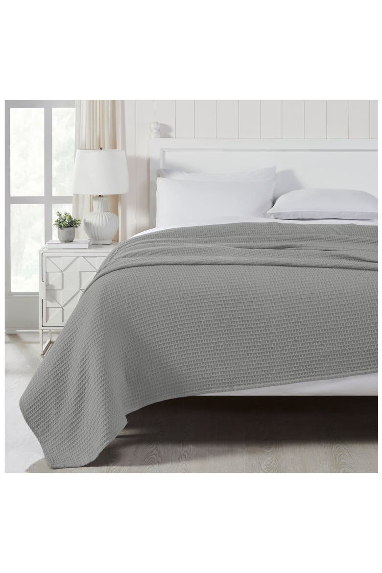Cotton Waffle Blanket, Alternate, color, LIGHT GRAY