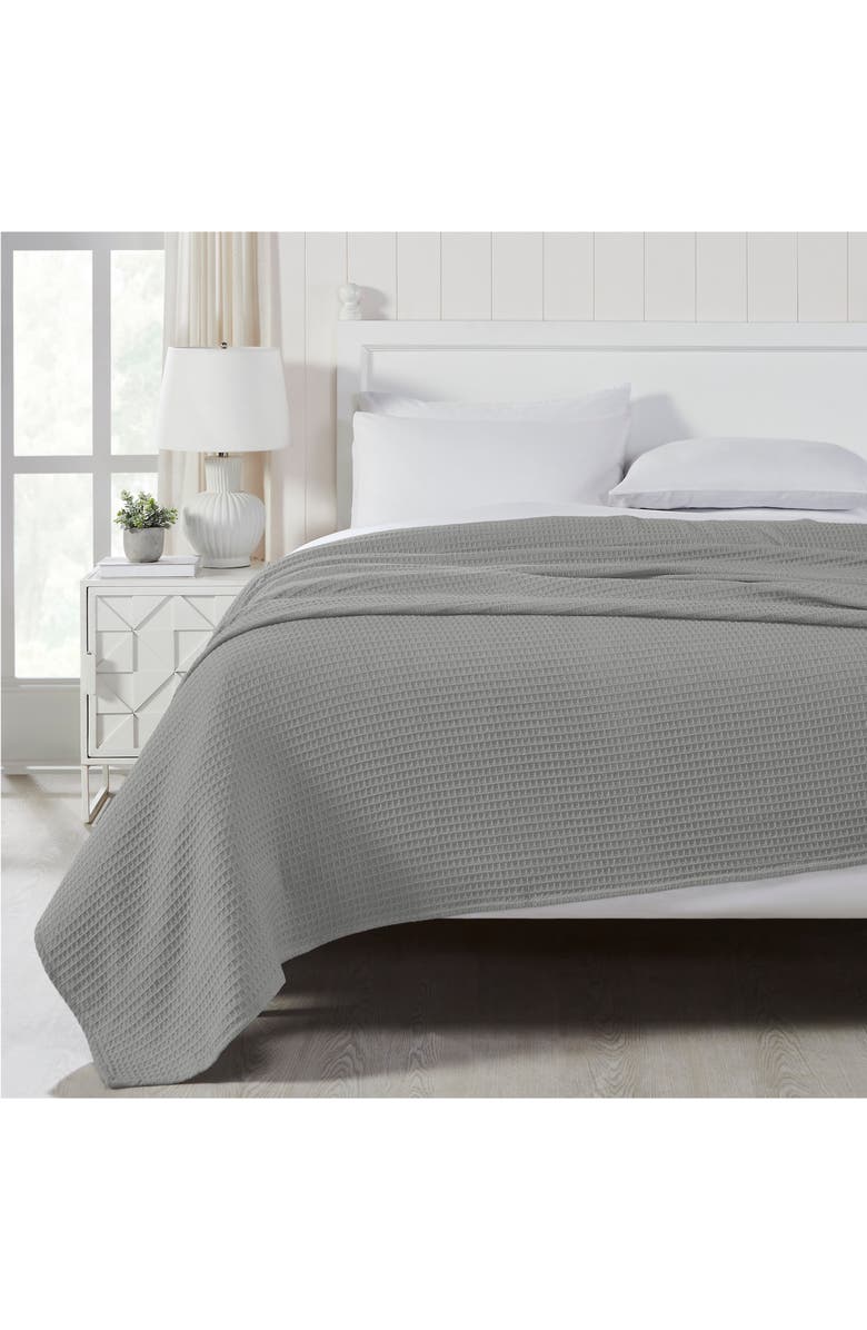 Modern Threads Cotton Waffle Blanket, Alternate, color, Light Gray