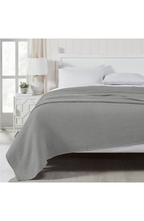 Modern Threads Cotton Waffle Blanket In Light Gray