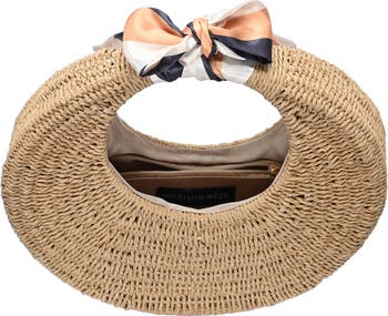 Structured Woven Straw Hobo Shoulder Bag