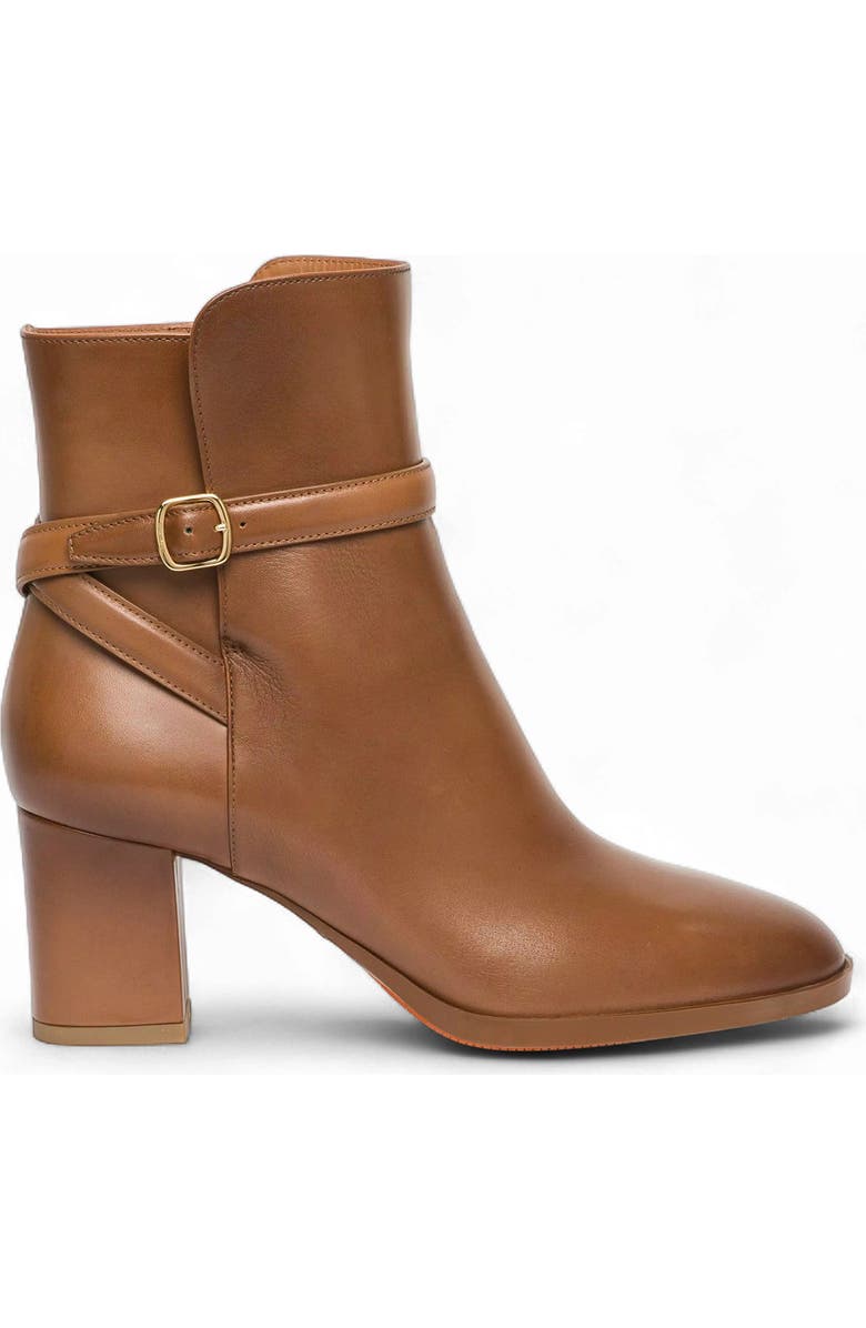 Santoni Women's Leather Mid-Heel Ankle Boot, Main, color, Brown