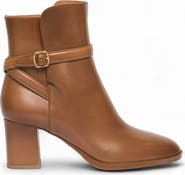 Santoni Women's Leather Mid-Heel Ankle Boot