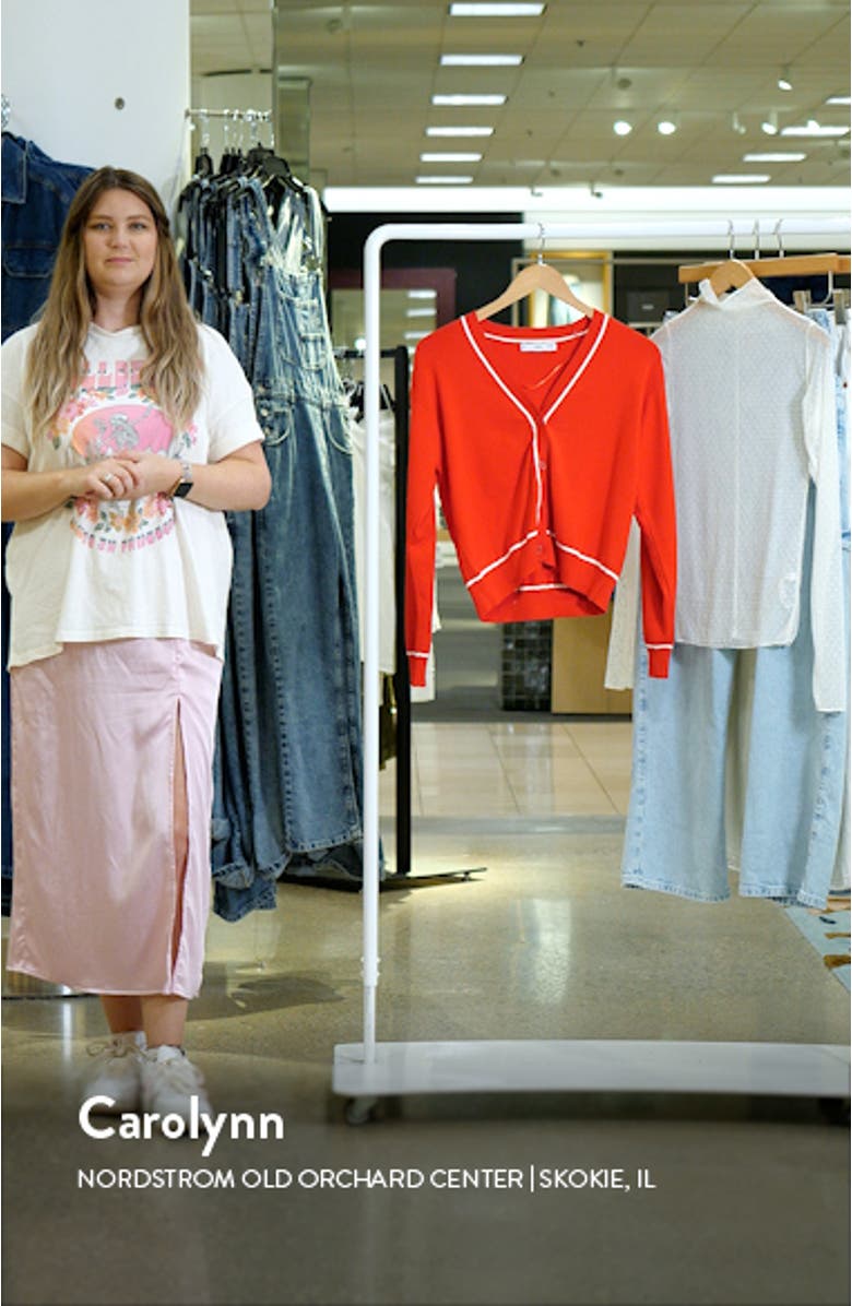 Contrast Trim V-Neck Cardigan, sales video thumbnail