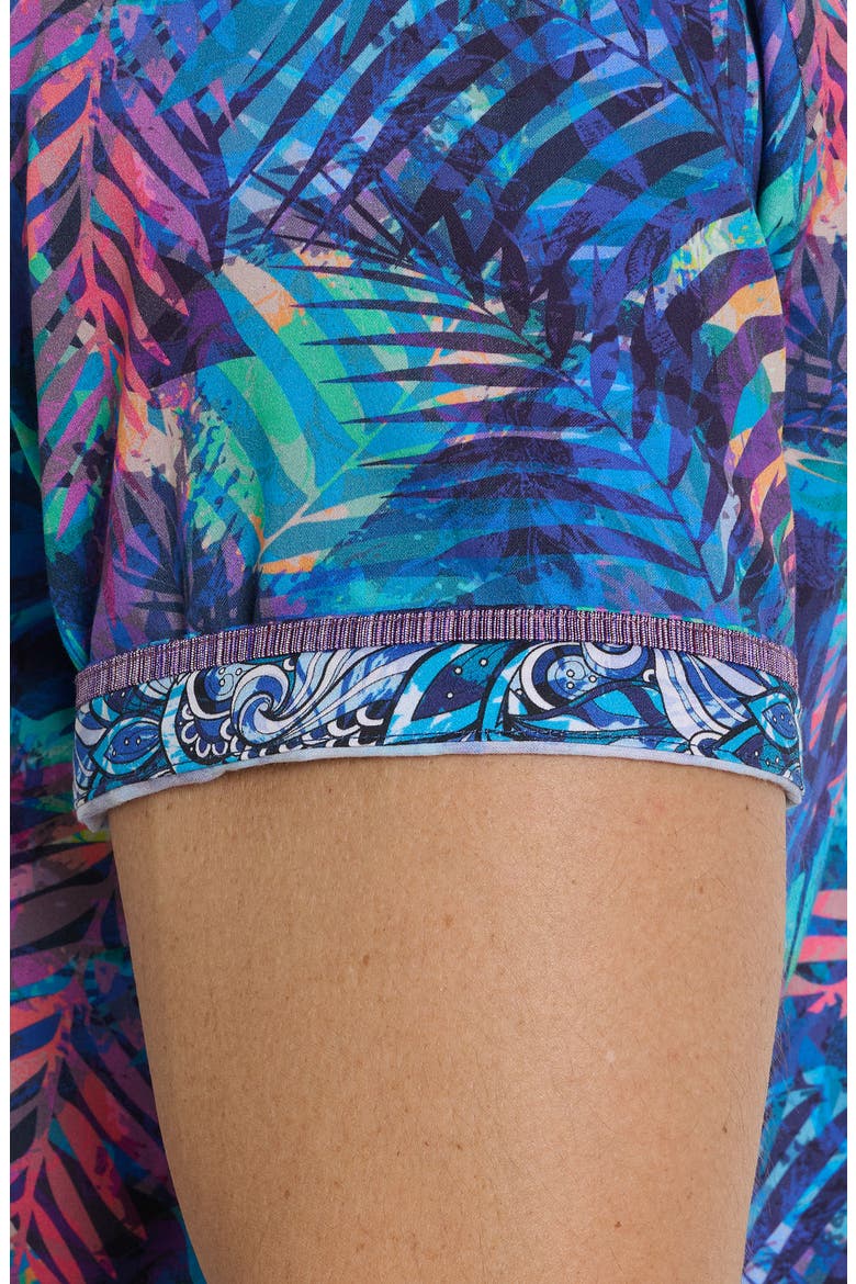 Tropical Print Short Sleeve Shirt, Alternate, color, BLUE MULTI
