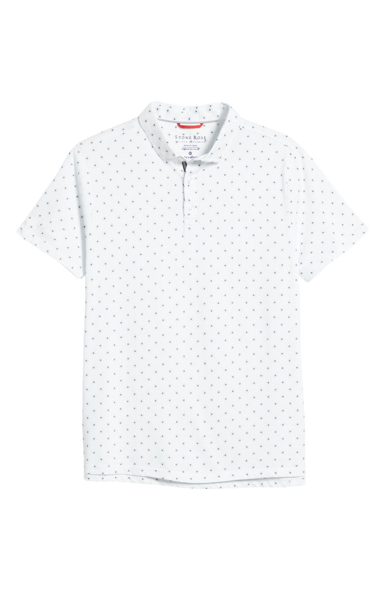 Stone Rose Geo Print Performance Jersey Polo, Alternate, color, 