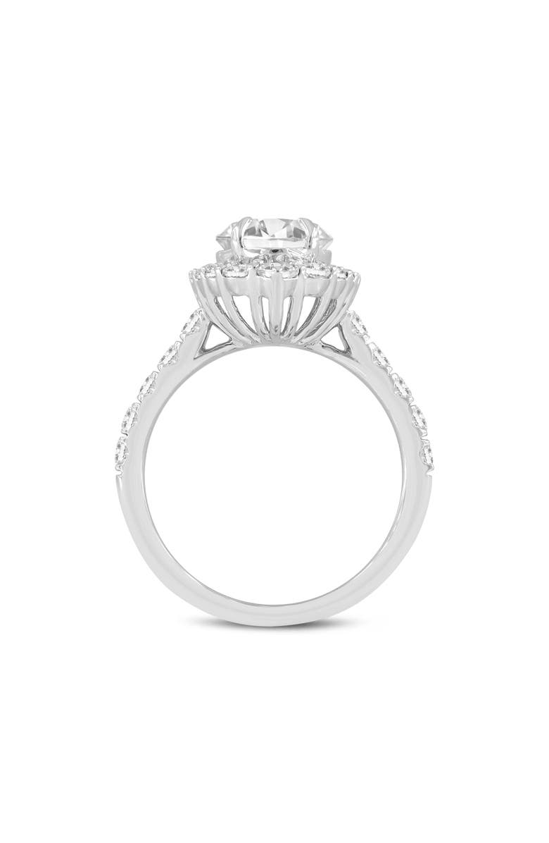 LuvMyJewelry Marcia 14K White Gold Oval Lab Grown Diamond Halo Engagement Ring - 3.8 Ct, Alternate, color, 14K White Gold