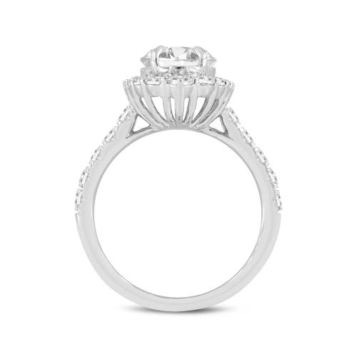 Luvmyjewelry Marcia 14k White Gold Oval Lab Grown Diamond Halo Engagement Ring In 14k White Gold