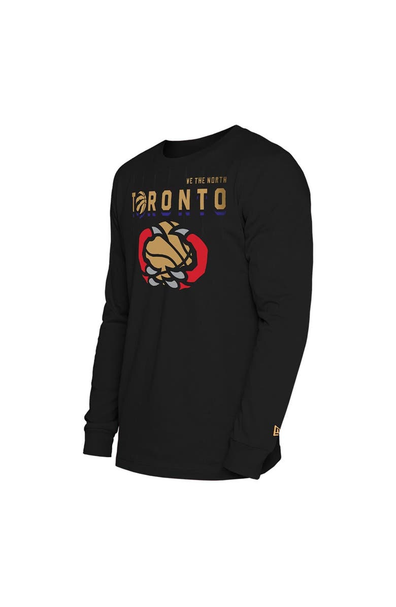 New Era Men's New Era Black Toronto Raptors 2024/25 City Edition Long Sleeve T-Shirt, Alternate, color, Black