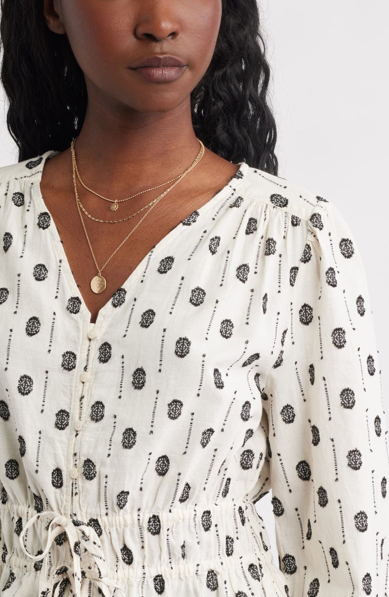 Treasure & Bond Tied Peplum Top, Alternate, color, Ivory Dove