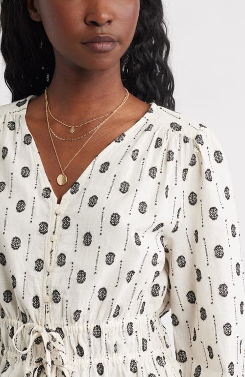 Treasure & Bond Tied Peplum Top In White