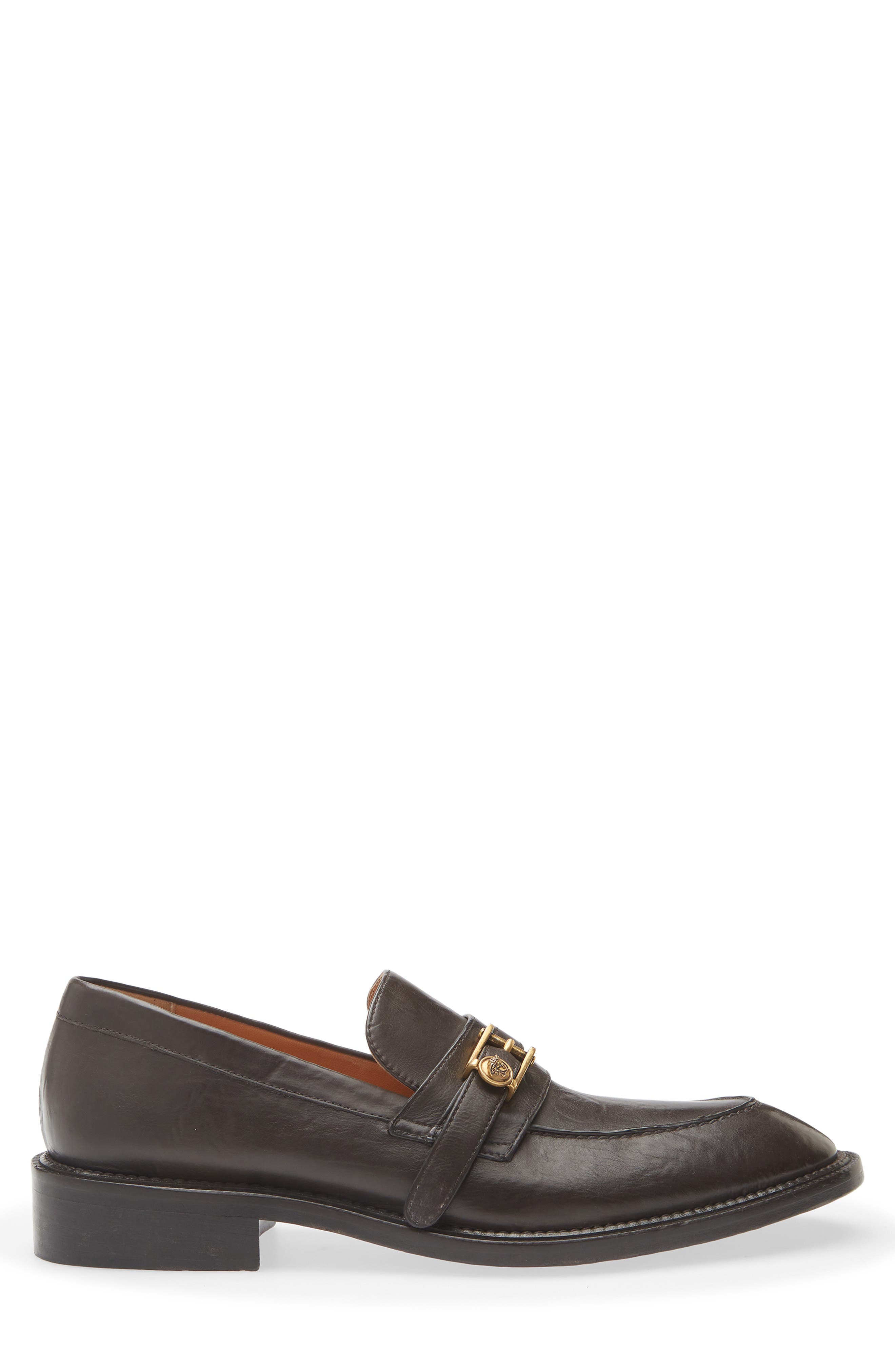 Versace First Line Primo Medusa Buckle Loafer, Alternate, color, Ebano-Gold