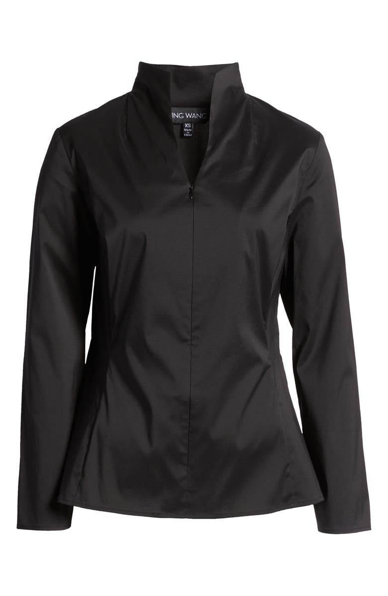 Ming Wang Quarter Zip Funnel Neck Shirt, Alternate, color,