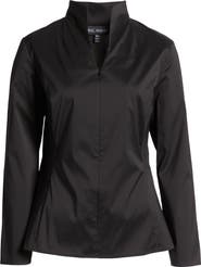 Ming Wang Quarter Zip Funnel Neck Shirt