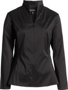 Ming Wang Quarter Zip Funnel Neck Shirt