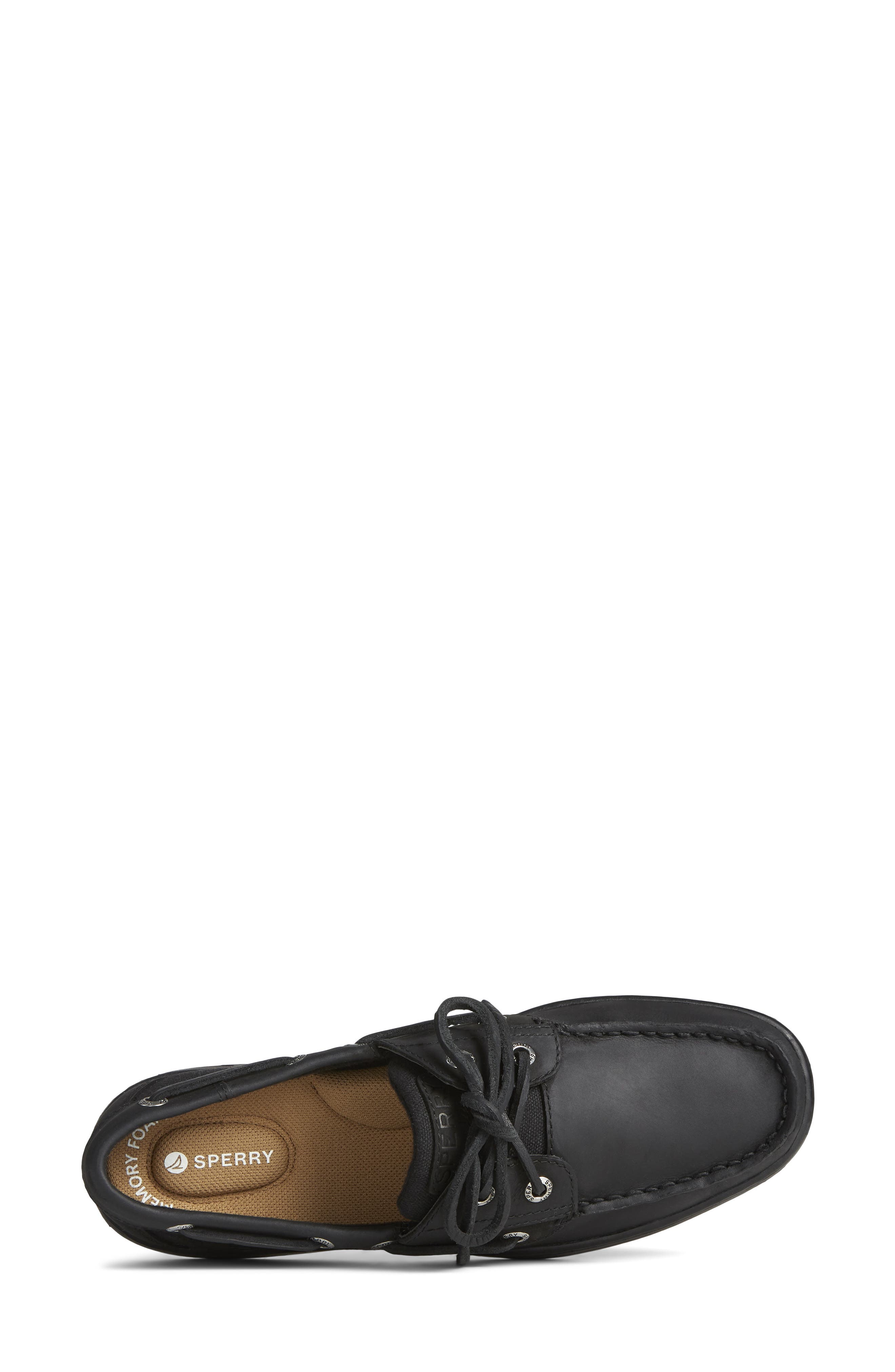 Bluefish 2-Eye Boat Shoe, Alternate, color, BLACK