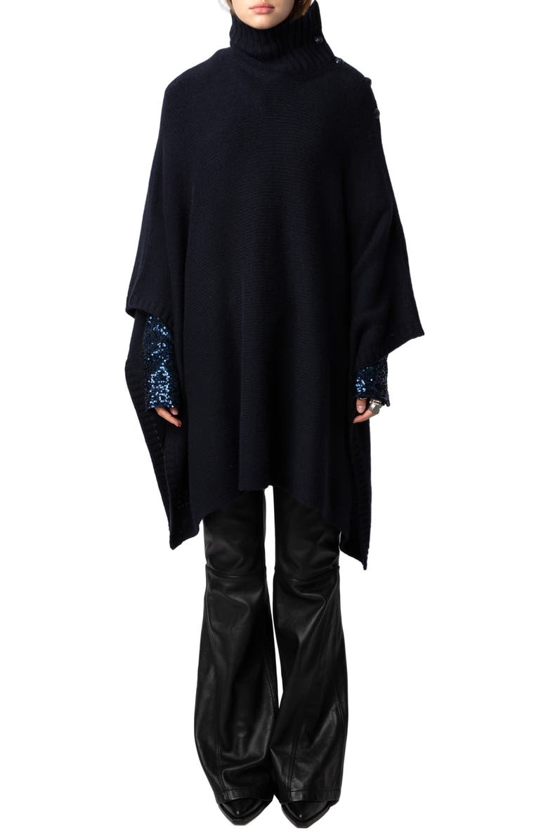Zadig & Voltaire Palma Cashmere Poncho, Main, color, 