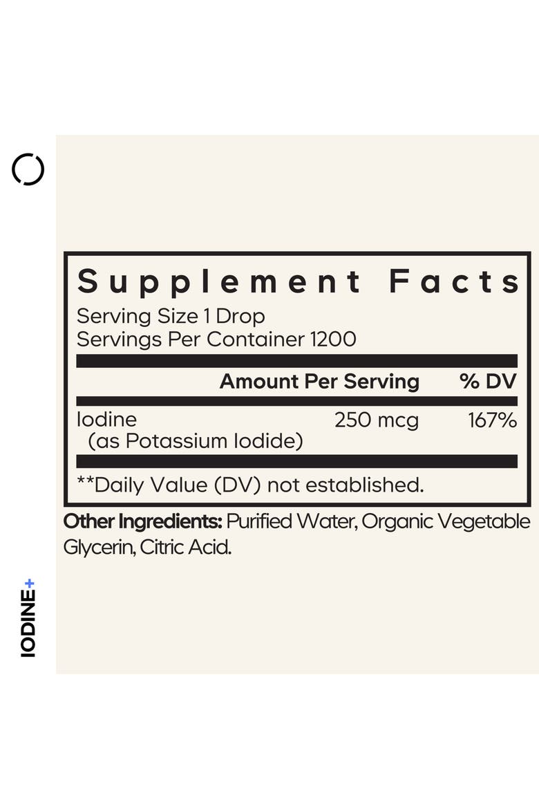 Iodine Liquid - USDA Organic Vegan Mineral Drops, Alternate, color, White