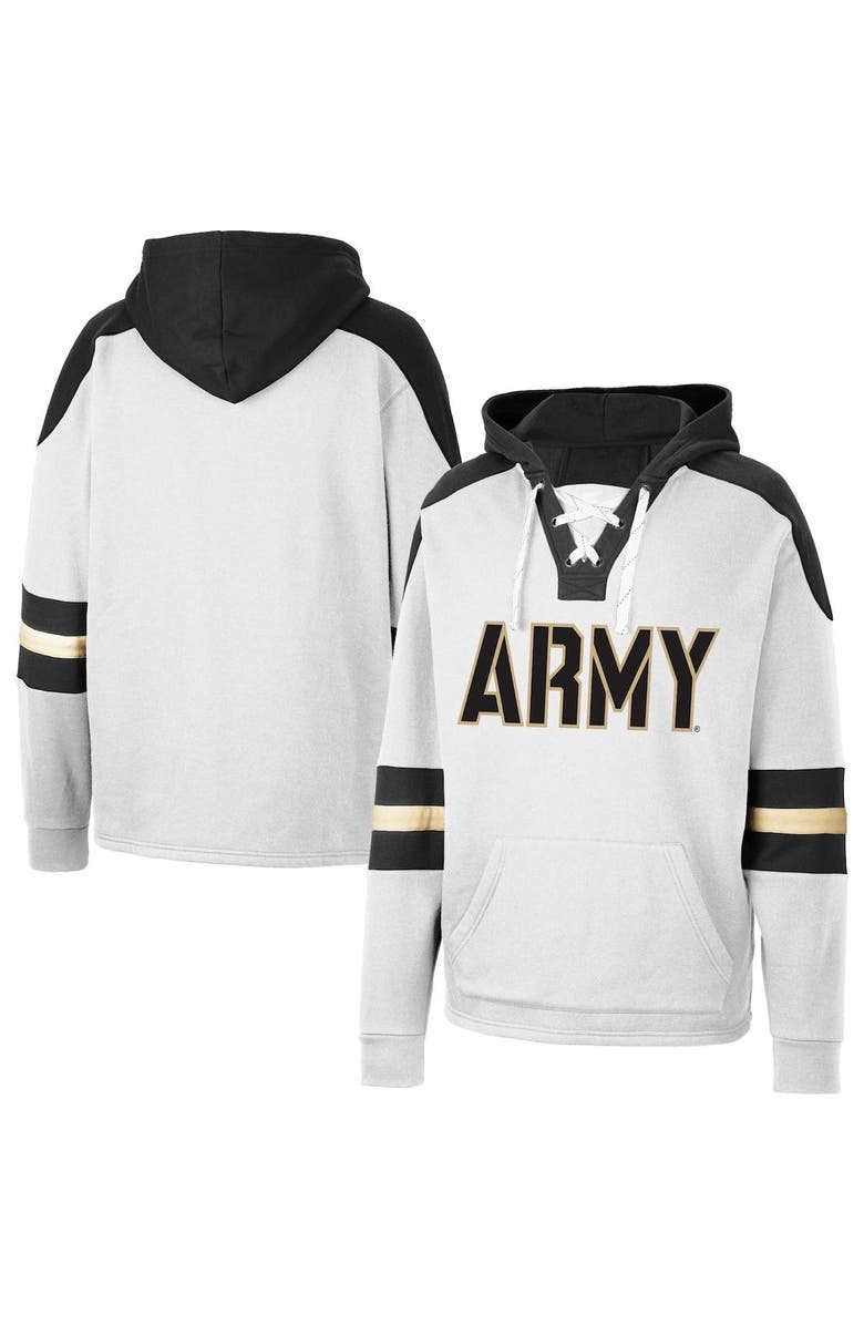 COLOSSEUM Men's Colosseum White Army Black Knights Lace-Up 4.0 Pullover Hoodie, Main, color, 