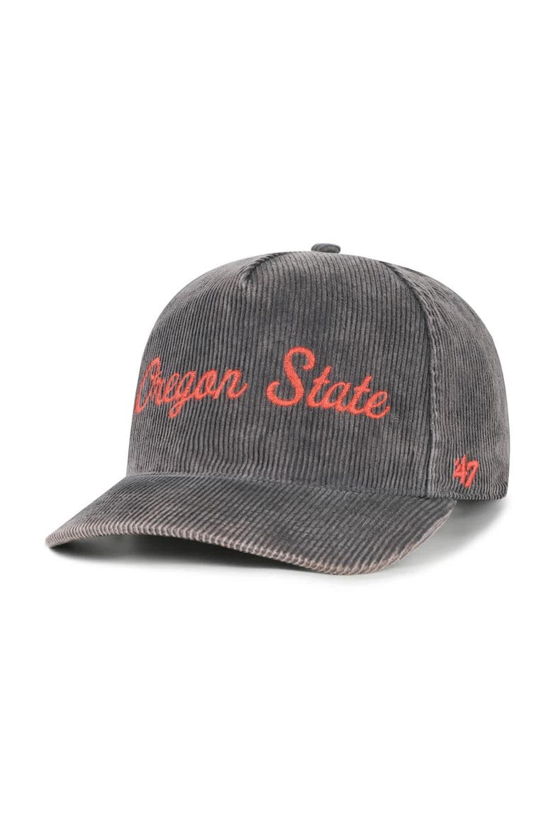 Men's '47  Gray Oregon State Beavers Reclaim Snow Wash Corduroy Hitch Adjustable Hat, Main, color, Gray