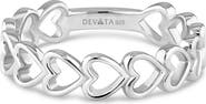 DEVATA Open Heart Ring in Rhodium Plated Sterling Silver